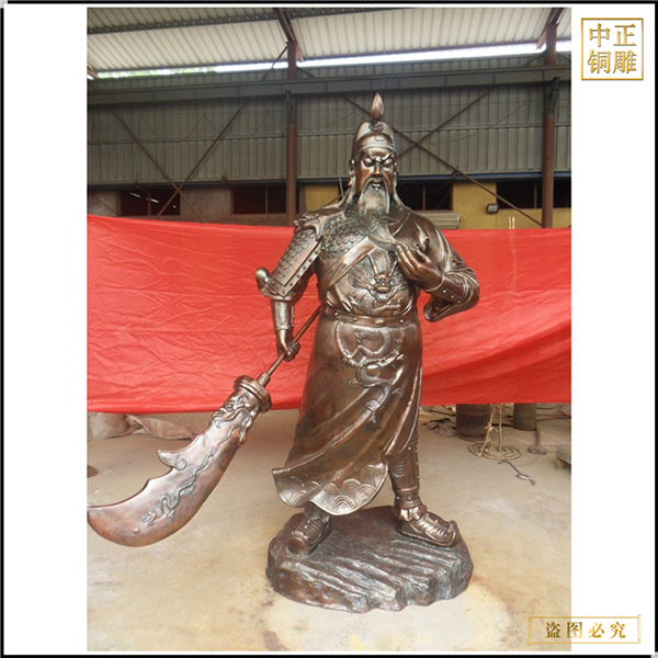 寺廟銅關公雕塑