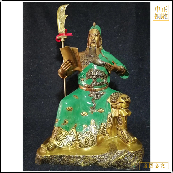 關公夜讀春秋雕塑